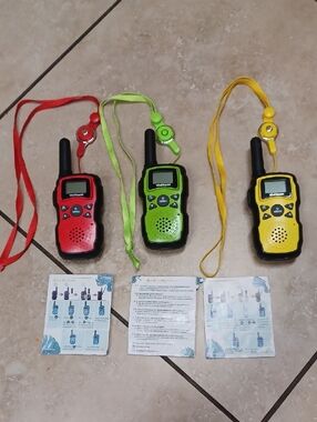 Set of 3 Walkie Talkies - Red, Green, Yellow